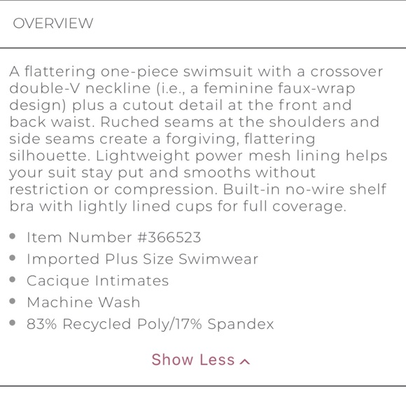 🫐🆕CACIQUE Crossover one piece swimsuit - Picture 3 of 3